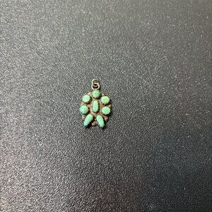 Vintage Navajo Unisex Cluster Pendant Turquoise & Silver